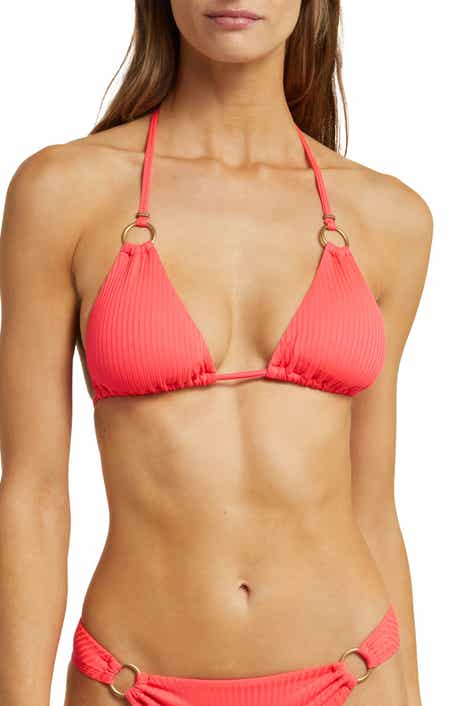 Vitamin A® Cosmo Ring Detail Rib Triangle Bikini Top