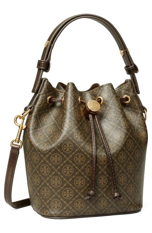 TORY BURCH TORY BURCH T MONOGRAM COATED CANVAS BUCKET BAG