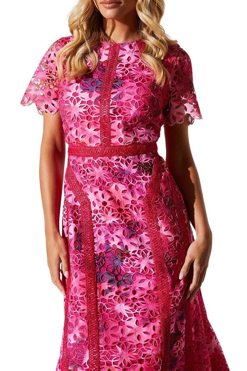 pink lace pencil dress Pink Lace Cape + dress
