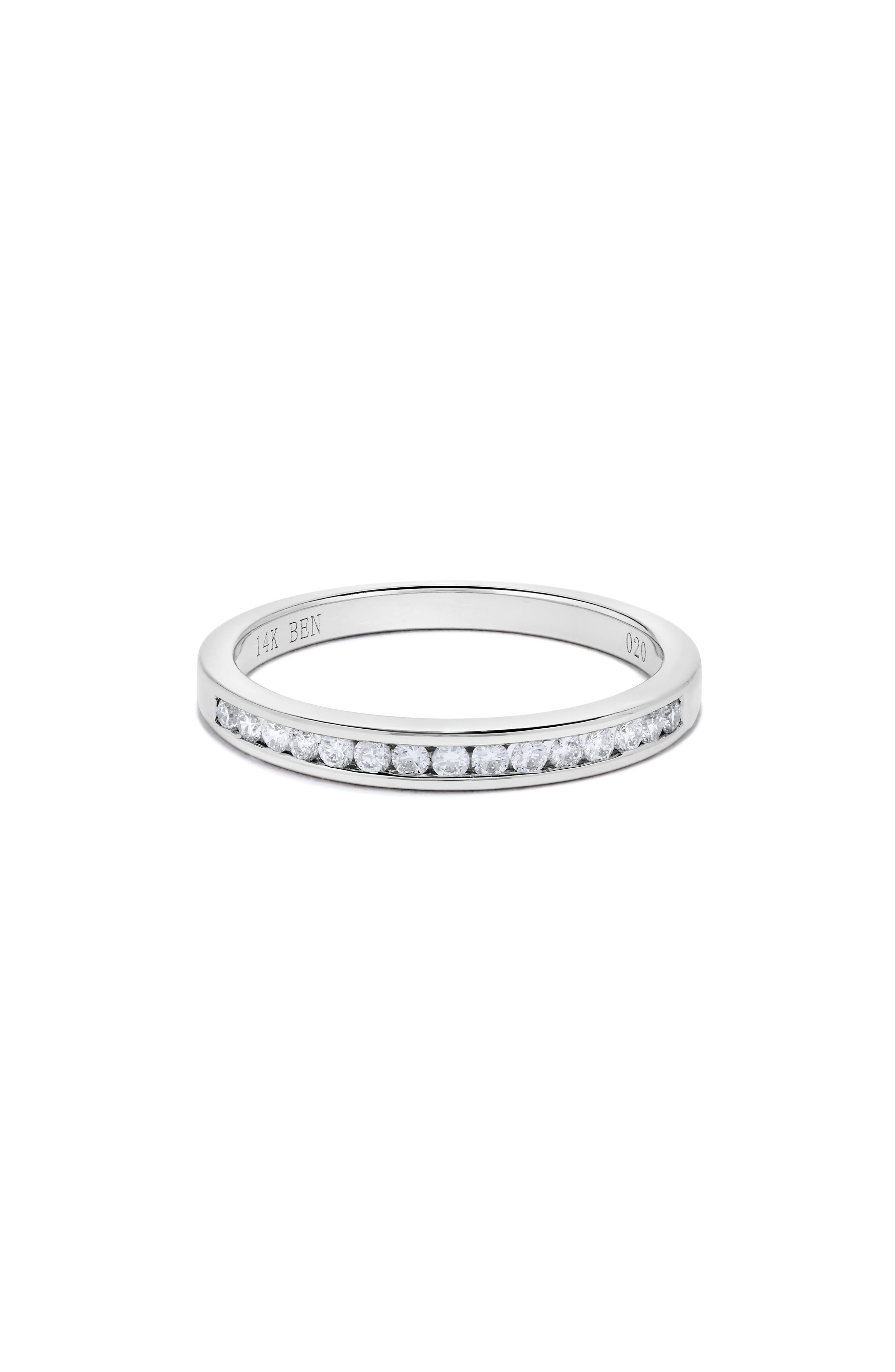 H.J. Namdar 14K White Gold Channel Set Diamond Stackable Ring - 0.20ct ...
