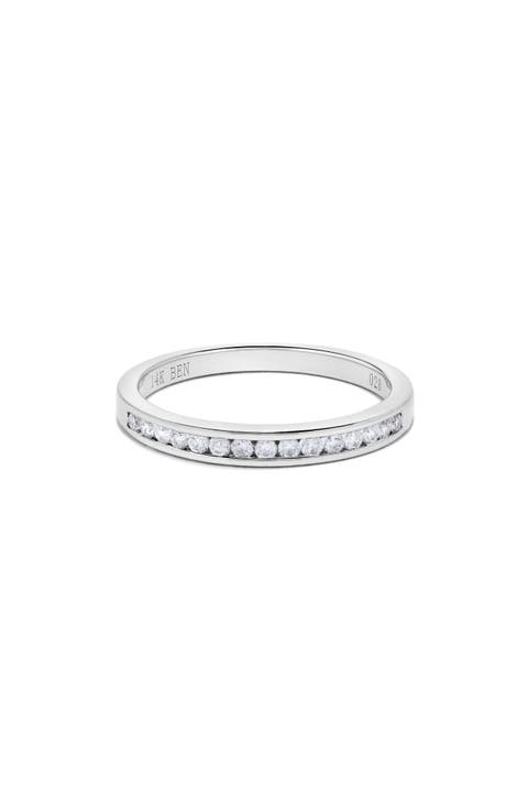 14K White Gold Channel Set Diamond Stackable Ring - 0.20ct.