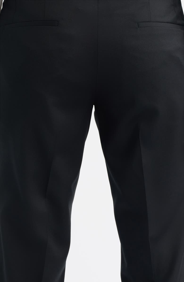 BOSS Genius Slim Fit Flat Front Virgin Wool Dress Pants, Alternate, color, Black