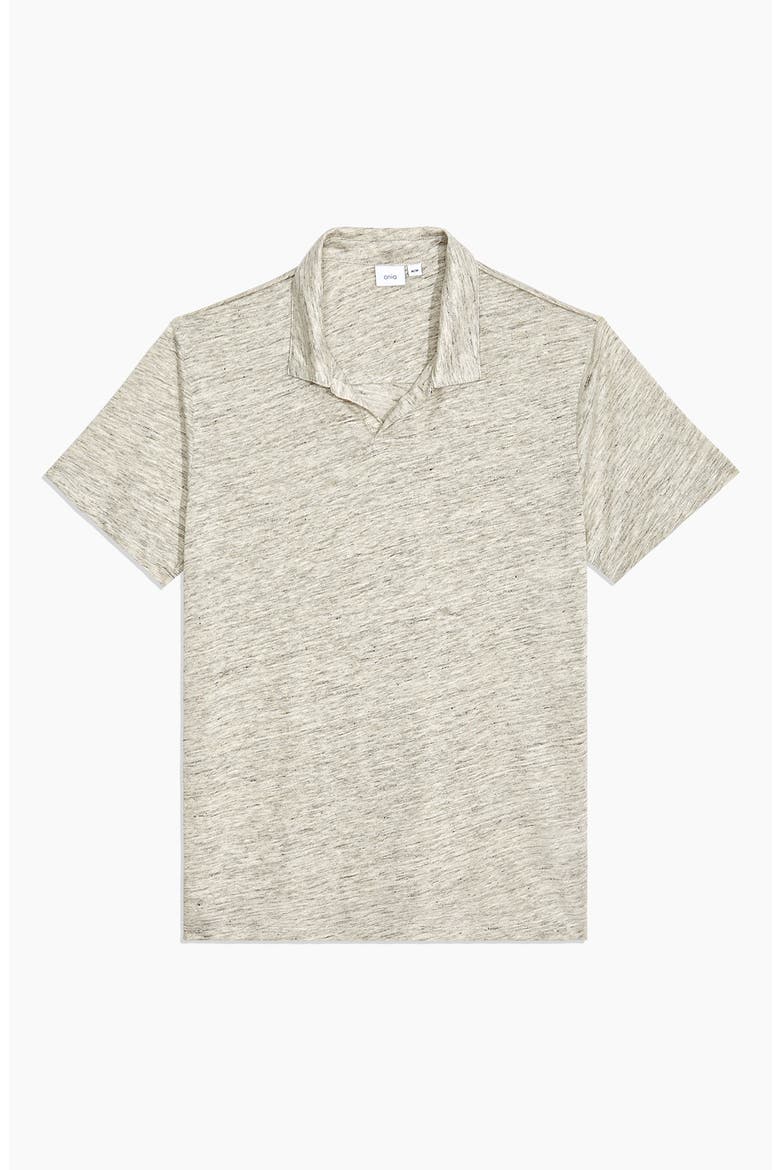 Men's Shaun Linen Polo, Main, color, HEATHER GREY
