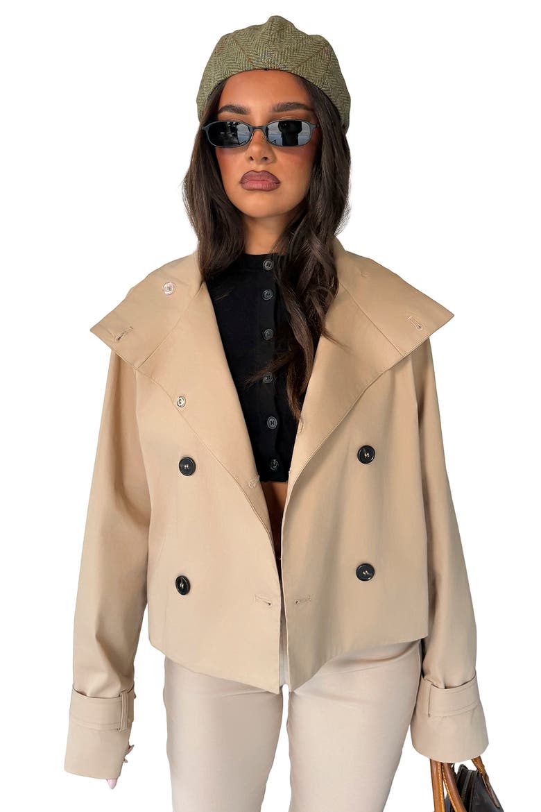Ashleigh Cropped Trench Jacket, Alternate, color, KHAKI