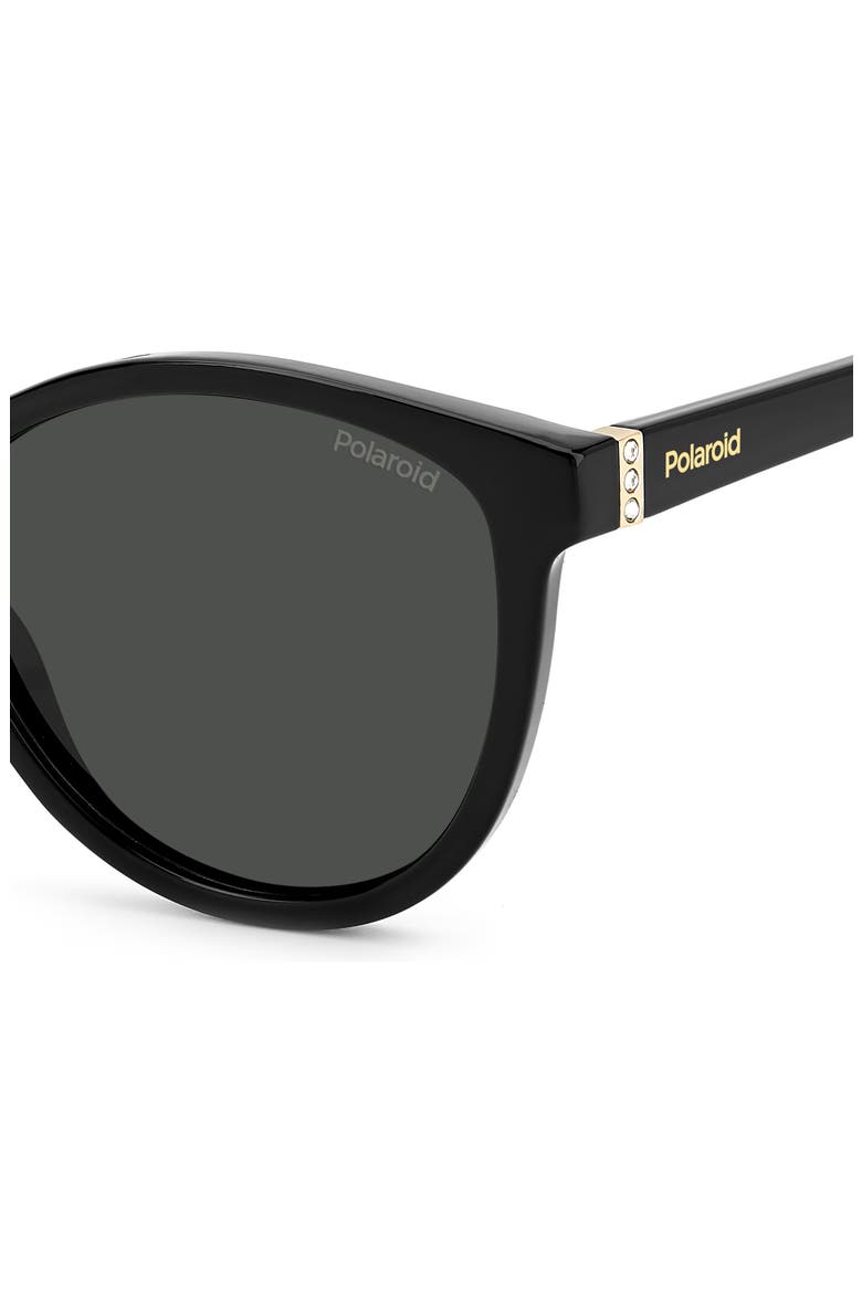 54mm Polarized Round Sunglasses, Alternate, color, BLACK/ GREY POLARIZED