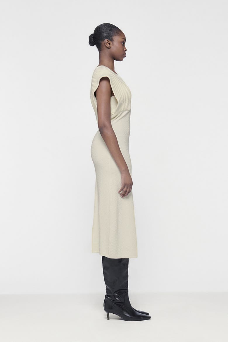 Ribbed Maxi Knit Dress, Alternate, color, White
