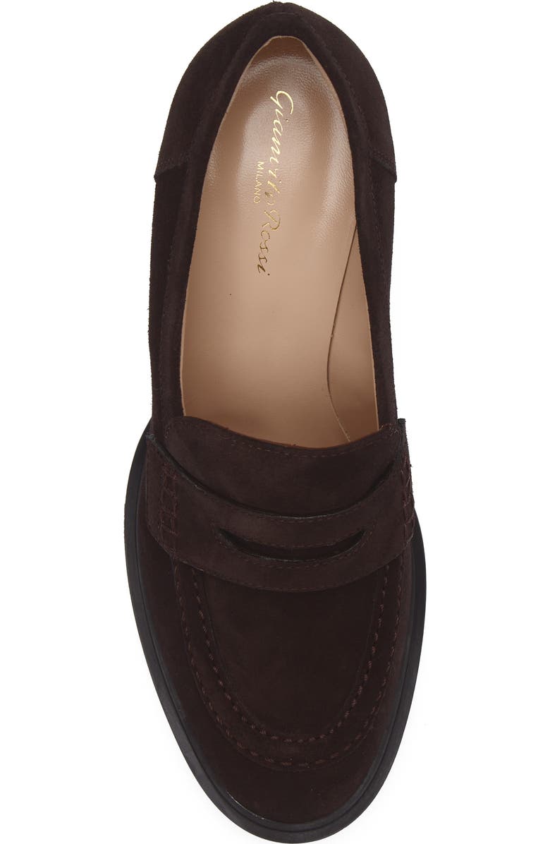 Gianvito Rossi Platform Loafer Pump, Alternate, color, Moka