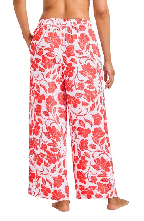 Tommy Bahama Fiori Border Cover-up Drawstring Pants In White