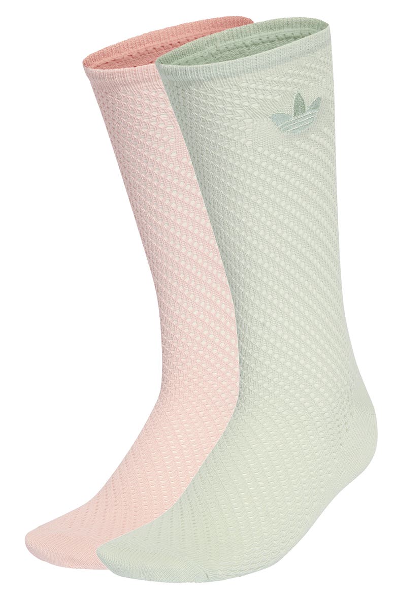 2-Pack Crochet Crew Socks, Main, color, SANDY PINK