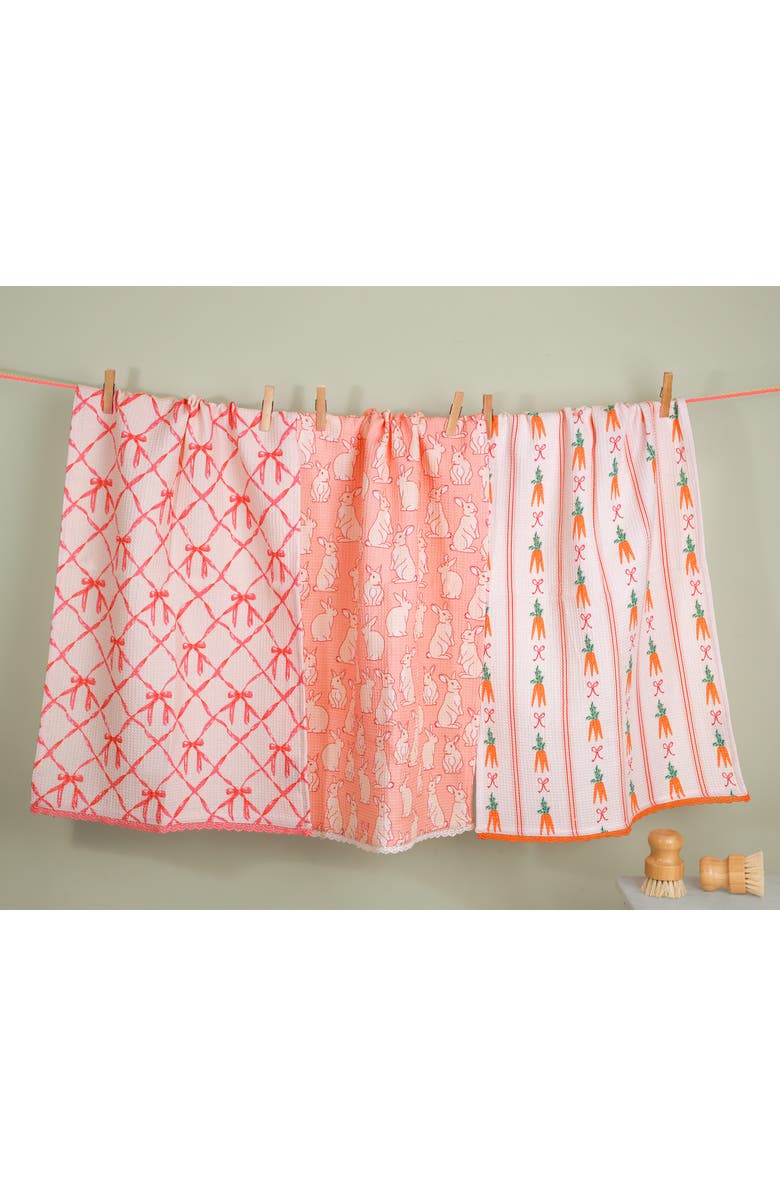 Tiramisu Easter Meadow Set of 3 Cotton Kitchen Towels, Alternate, color, 