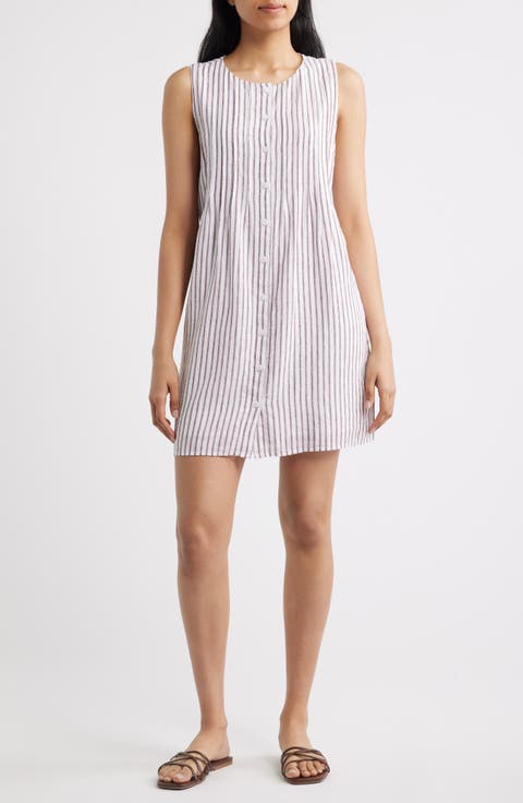 Pintuck Button Front Dress