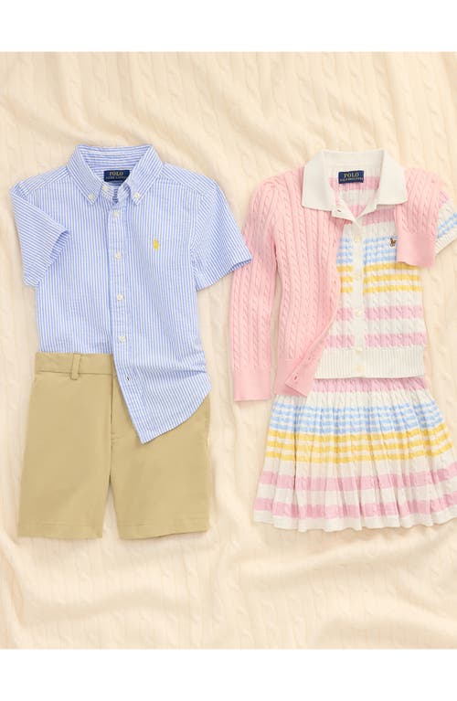 Polo Ralph Lauren Mini-cable Cotton Cardigan In Pink