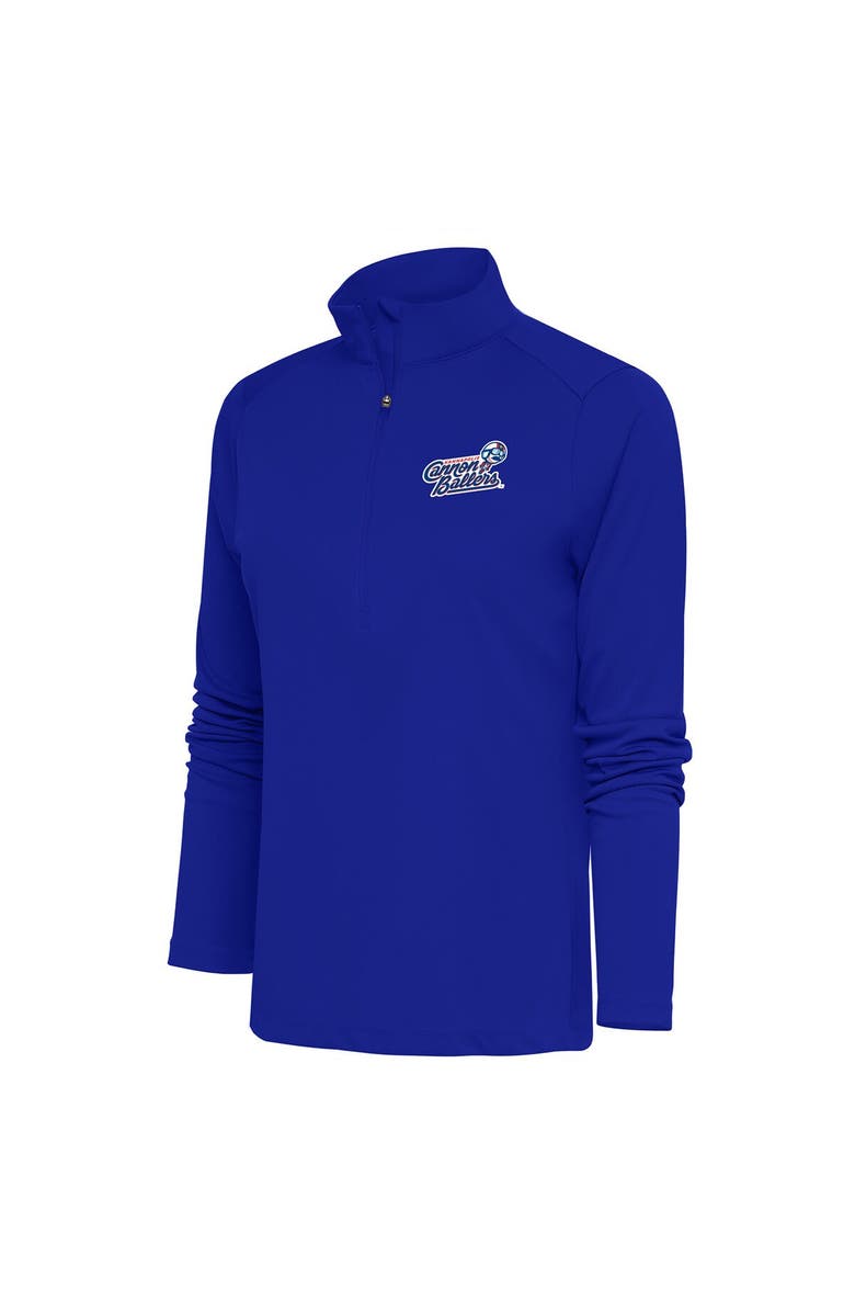 ANTIGUA Women's Antigua  Royal Kannapolis Cannon Ballers Tribute Half-Zip Pullover Top, Main, color, 