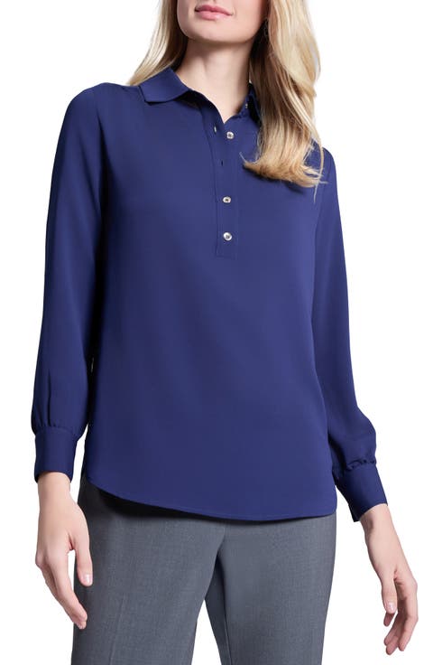 Side Button Popover Tunic Top