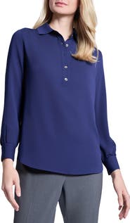 Jones New York Side Button Popover Tunic Top