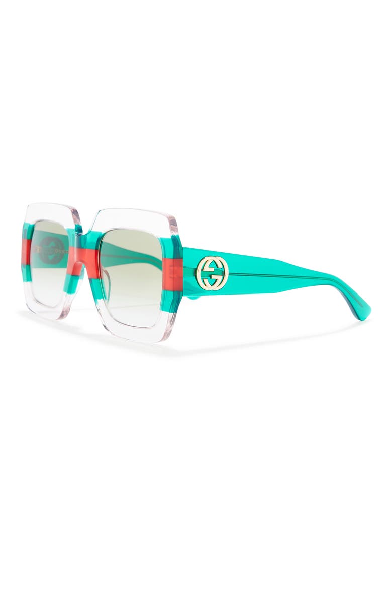 54mm Square Sunglasses, Alternate, color, MULTICOLOR GREEN