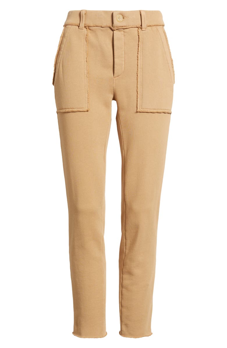 Frank & Eileen Blackrock Raw Edge Cotton Sweatpants, Alternate, color, Camel