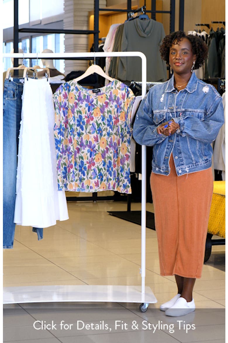 Floral Plissé Cap Sleeve Top video