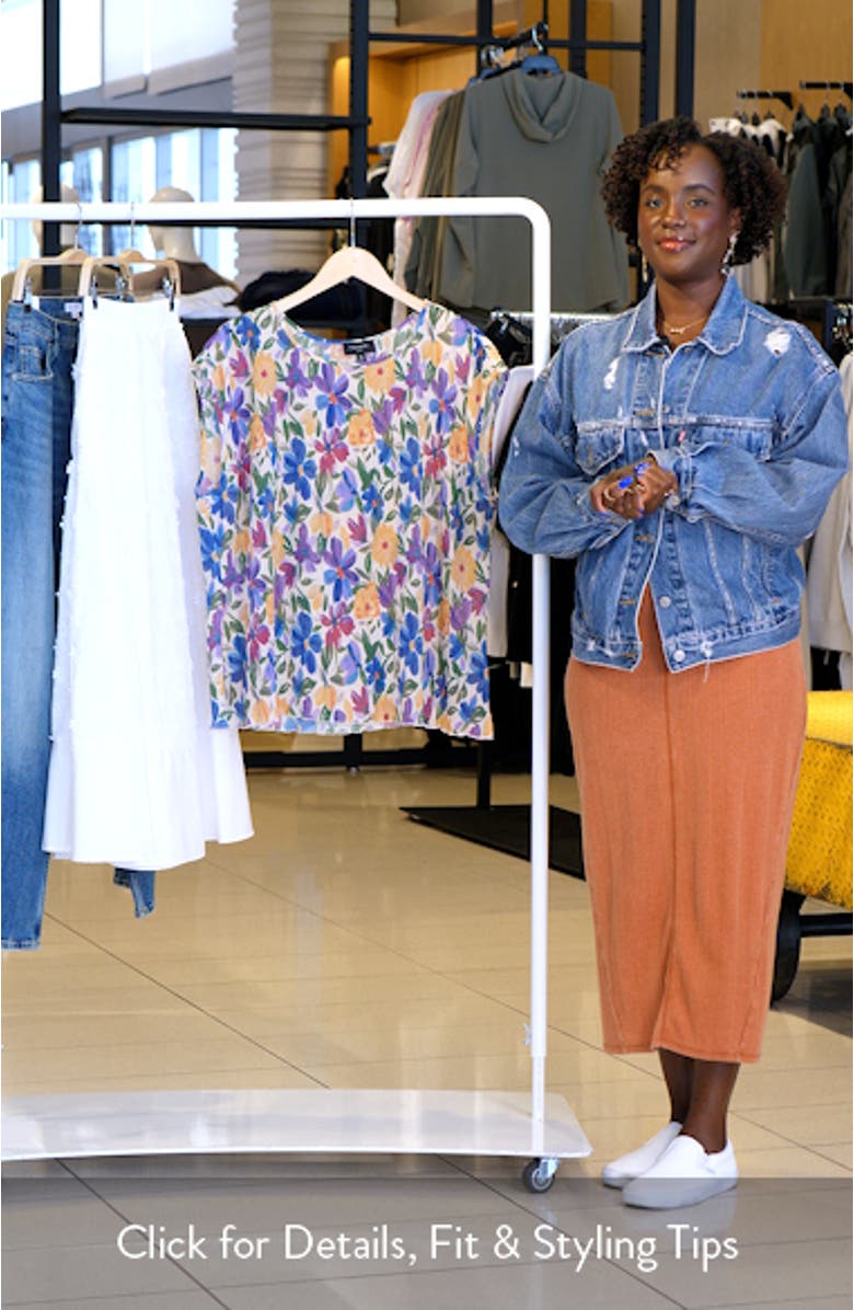 Floral Plissé Cap Sleeve Top, sales video thumbnail