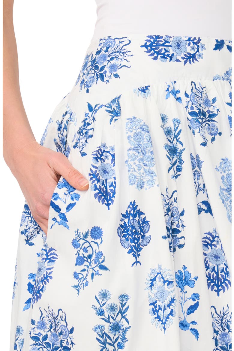 Floral Cotton Blend Maxi Skirt, Alternate, color, TWILIGHT BLUE