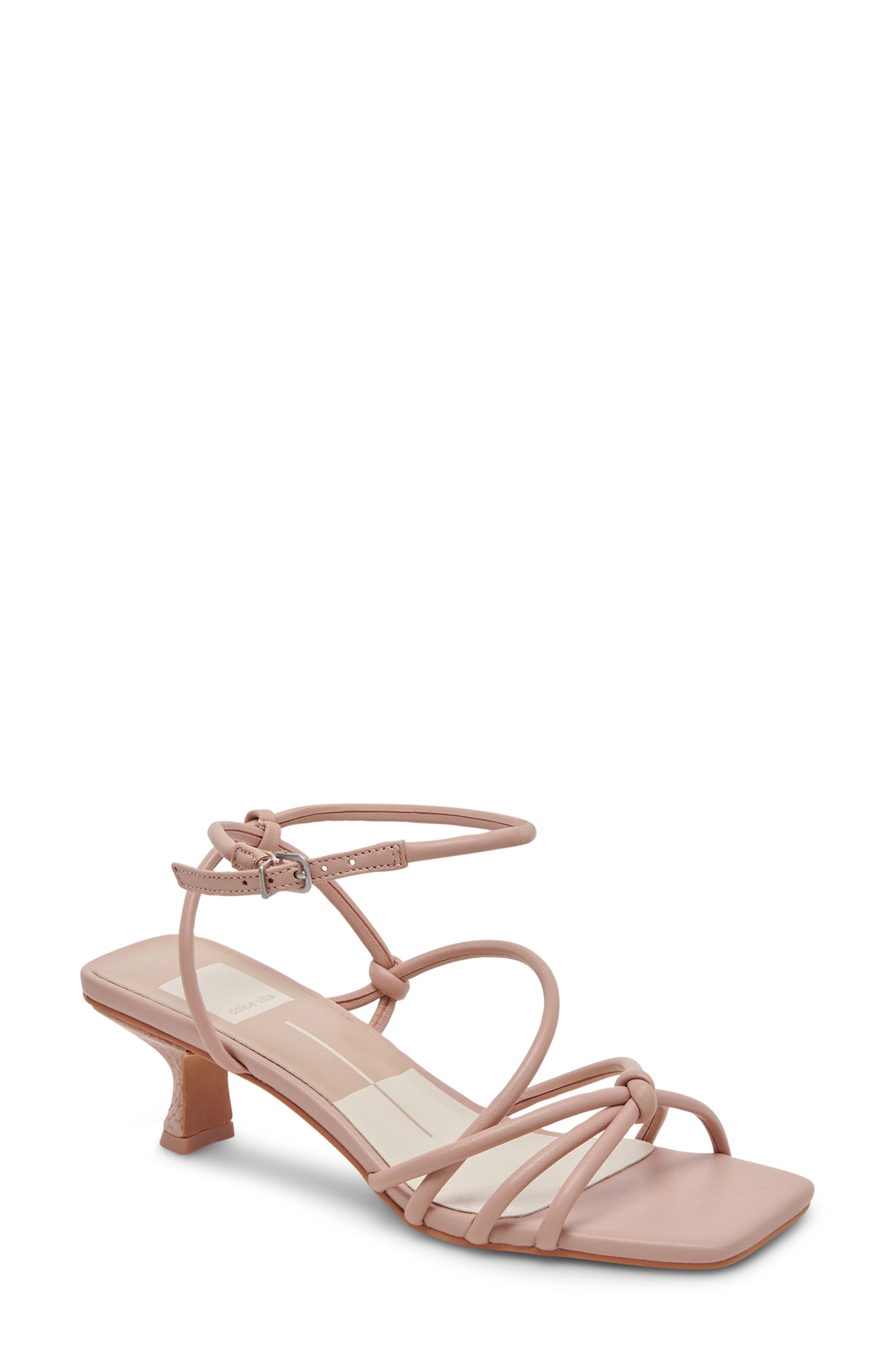 Dolce Vita Bev Kitten Heel Ankle Strap Sandal, Main, color, Rose Leather