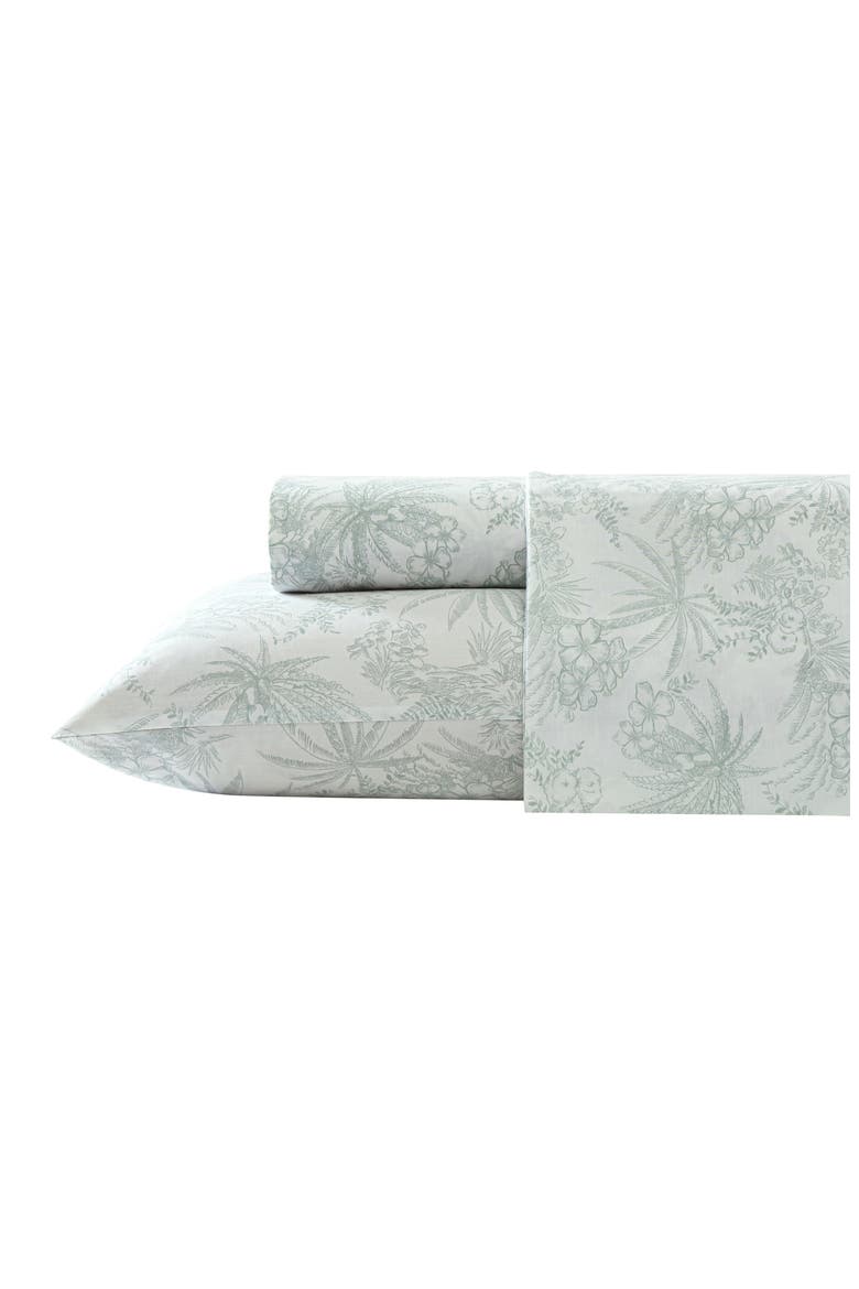Pen & Ink Palm 200 Thread Count Sheet Set, Main, color, SPRING GREEN