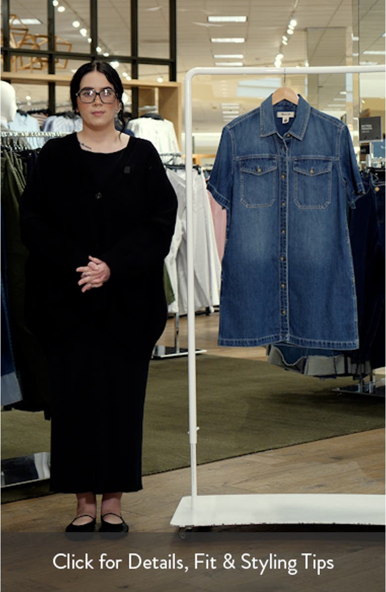 Boxy Short Sleeve Denim Shirtdress, sales video thumbnail