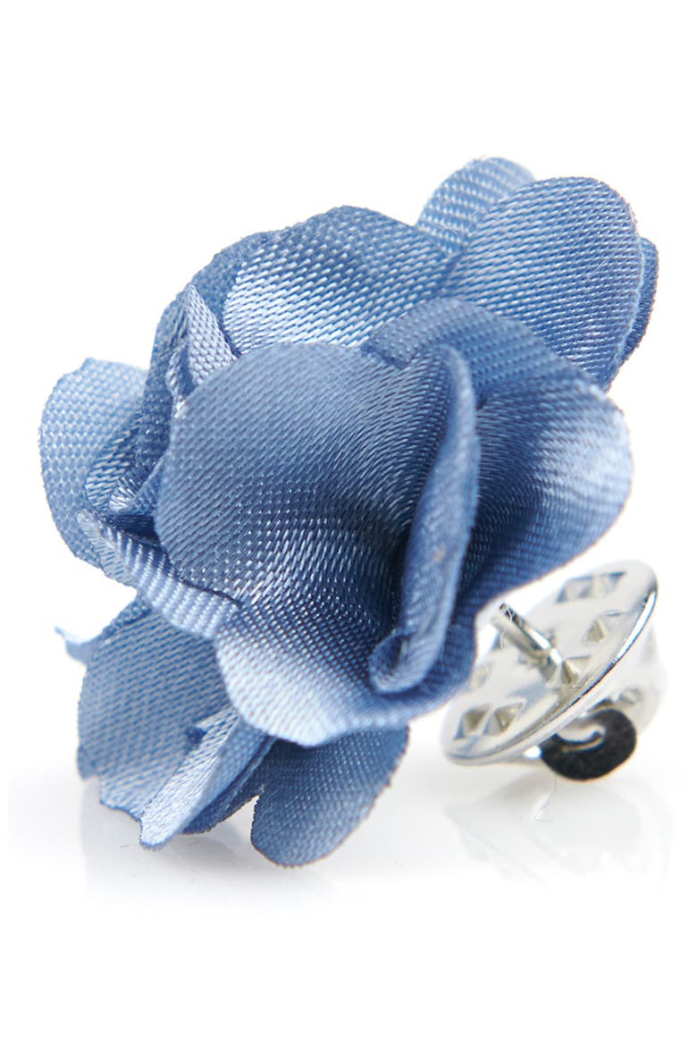 Men's Flower Lapel Pin, Alternate, color, DUSTY BLUE