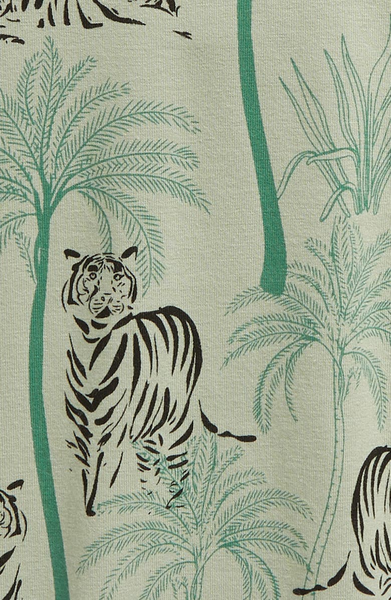 TINY TRIBE Tiger Stretch Cotton Romper, Alternate, color, 
