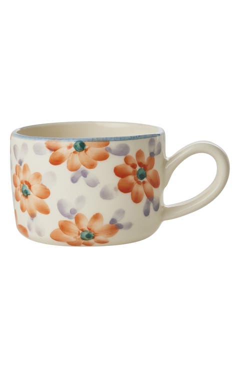 Set of 6 Hand-Painted Cappuccino Cups