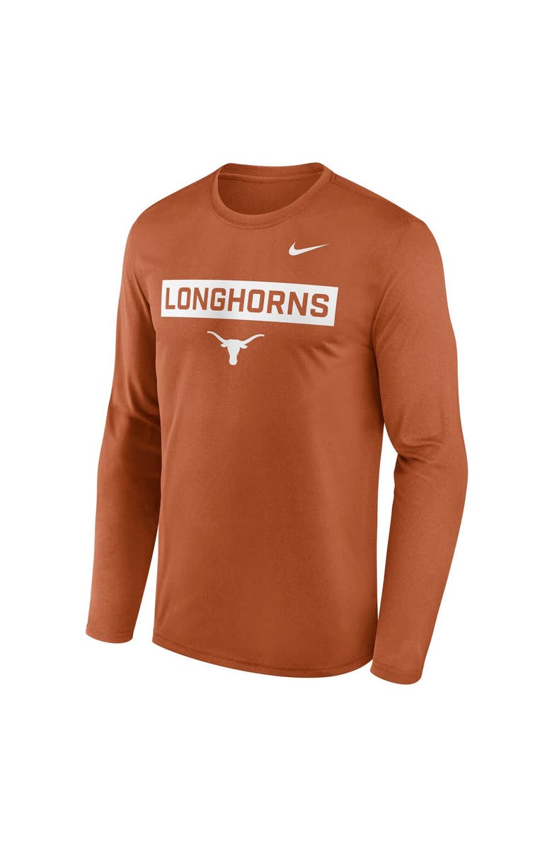 Nike Men's Nike Burnt Orange Texas Longhorns Primetime Campus 2-Hit Legend Dri-FIT Long Sleeve T-Shirt, Alternate, color, Burnt Orange