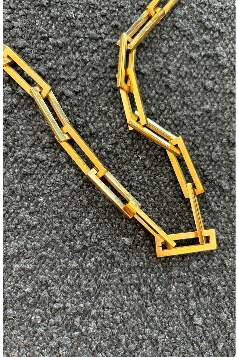 Oversize Paper Clip Chain Necklace, Alternate, color, GOLD