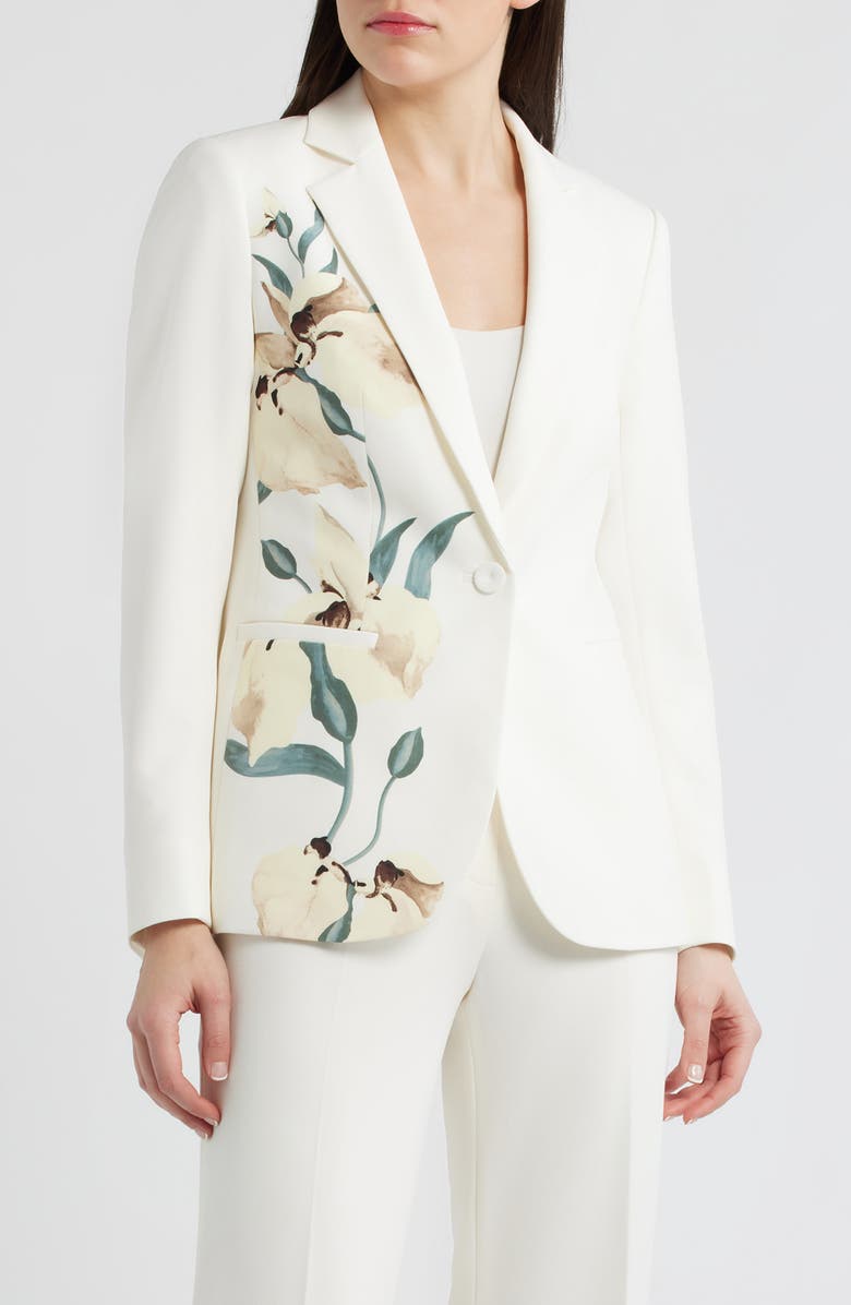 Anne Klein Placed Print Tailored Jacket, Main, color, 