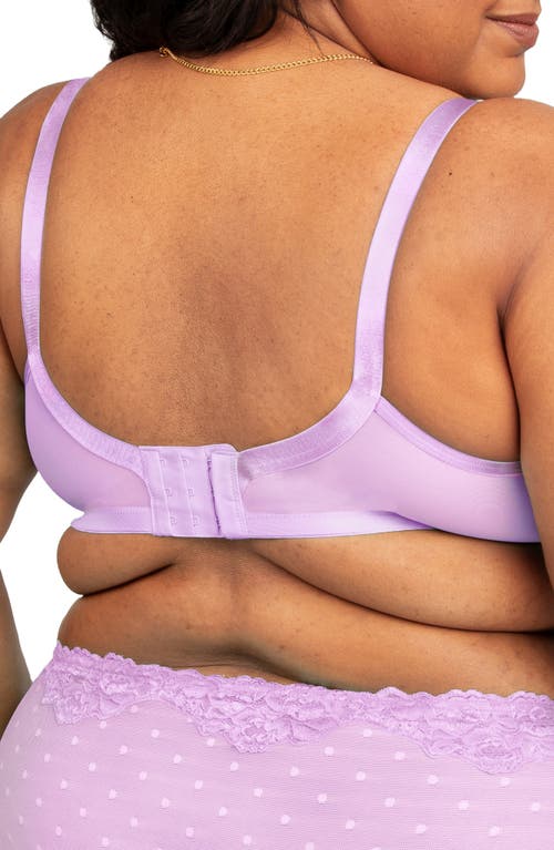 Shop Curvy Couture Sheer Whisper Full Coverage Unlined Underwire Bra In Stellar Orchid