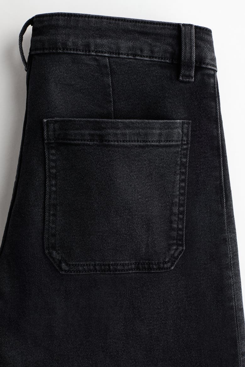 Wide High Waist Jeans, Alternate, color, Denim black