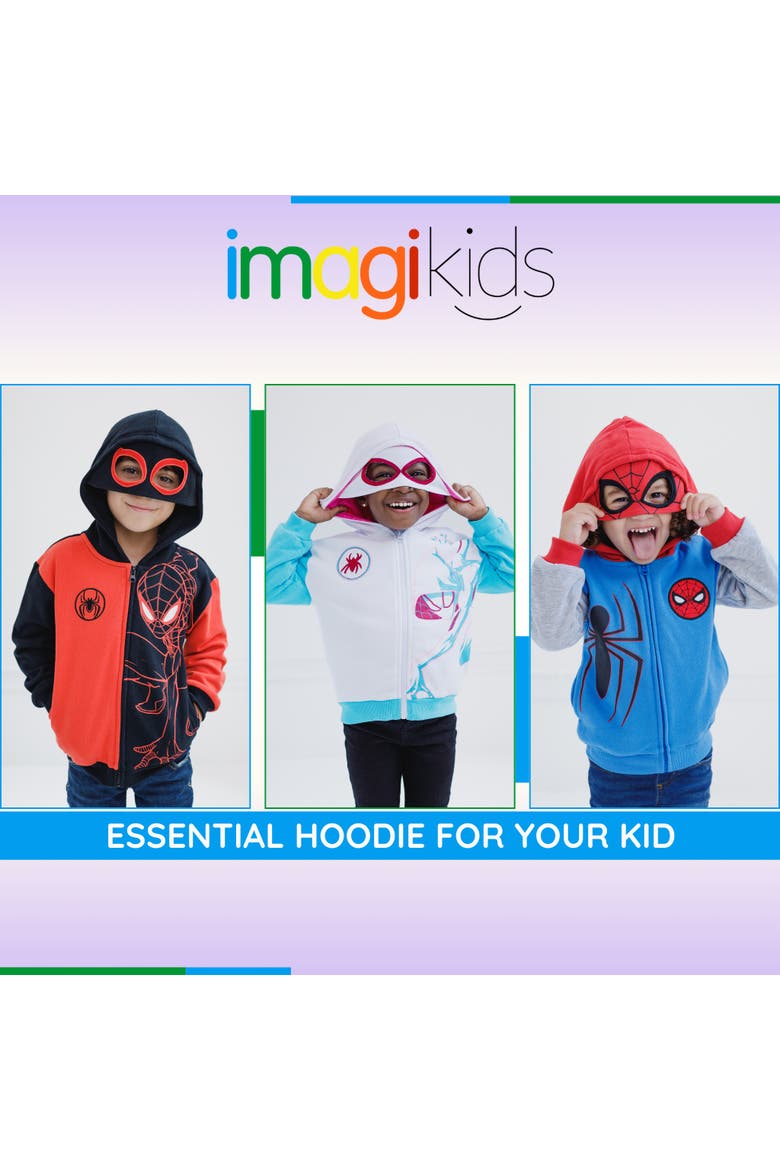 Spider-Man Fleece Zip-Up Hoodie, Alternate, color, Ghost Spider Teal