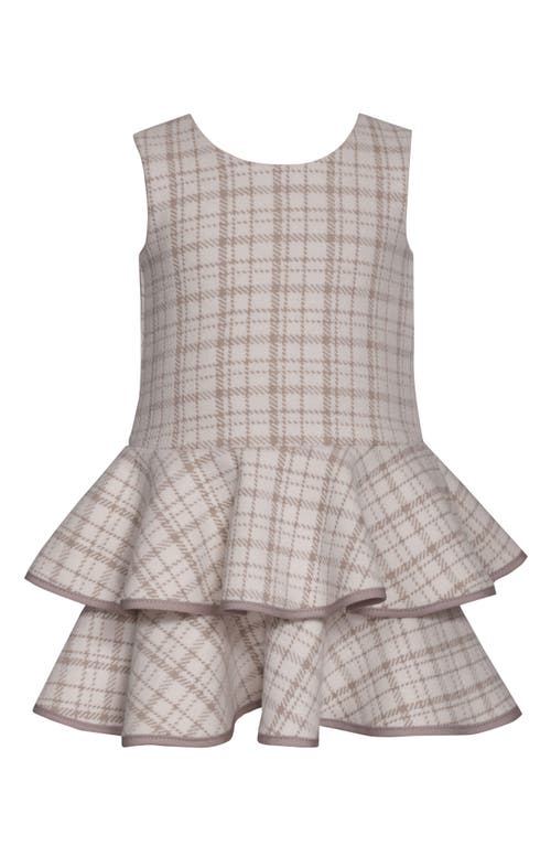 Iris & Ivy Kids' Tweed Two Piece Sleeveless Dress & Jacket Set In Neutral