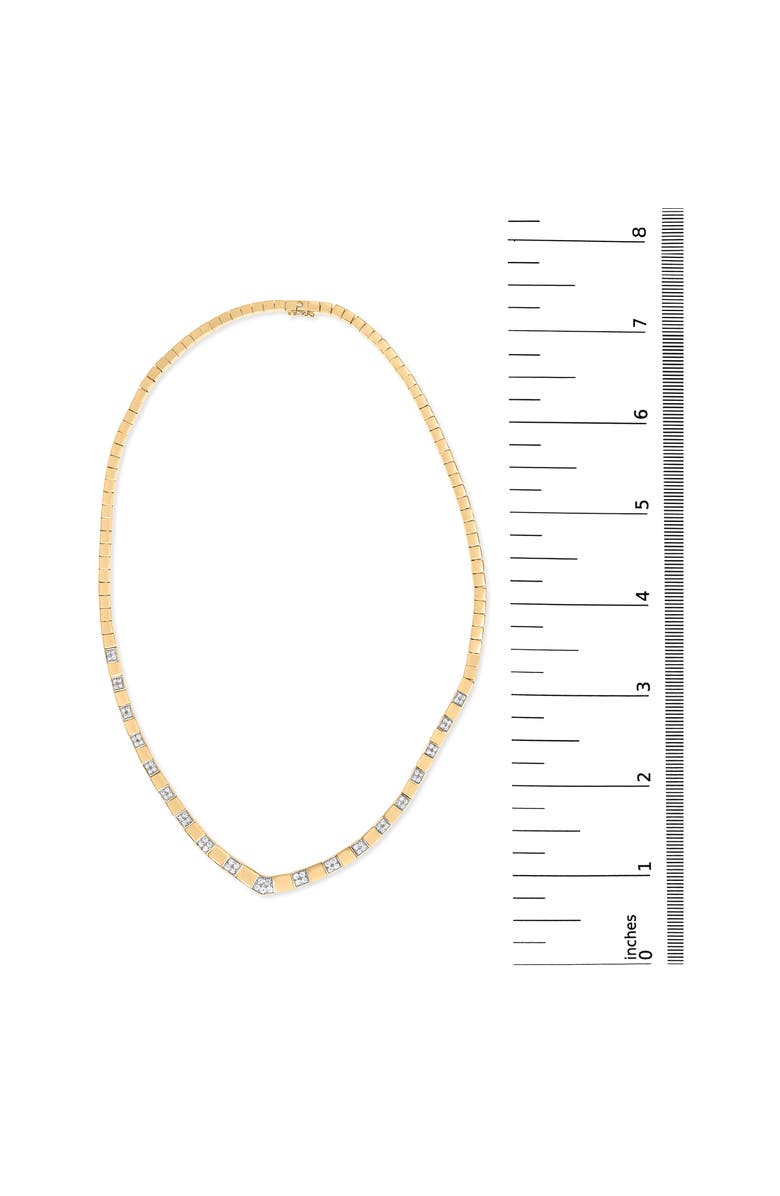 Haus of Brilliance 14K Yellow Gold 4/5 Cttw Diamond Cluster & Bar Set Link 3.5 MM Chain Necklace, Alternate, color, Yellow
