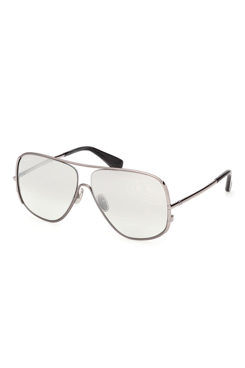 60mm Pilot Sunglasses, Alternate, color, RUTHENIUM BLACK HORN / SMOKE