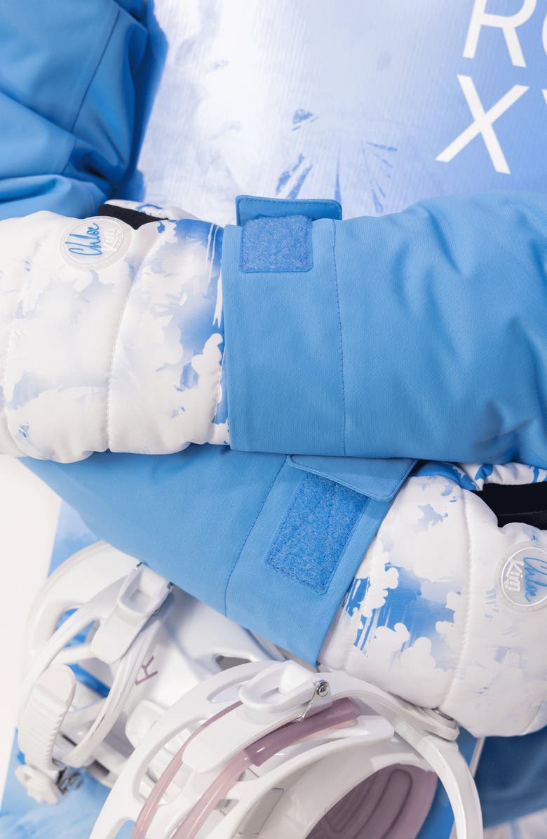 Roxy Flint Creek Water Repellent Ski Mittens, Alternate, color, Clouds