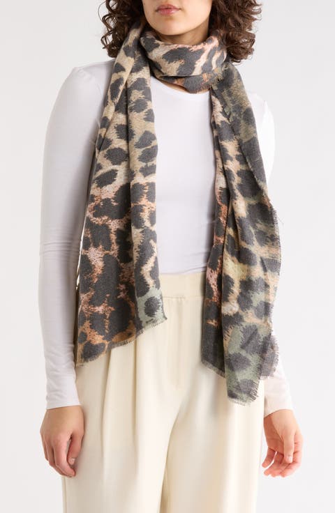 Brushstroke Leopard Scarf