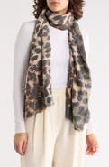 Vince Camuto Brushstroke Leopard Scarf