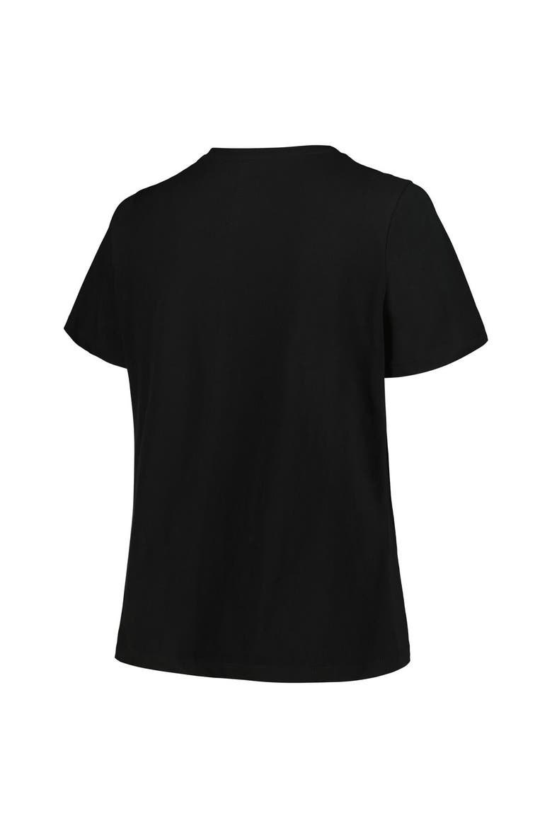 Women's Profile Black Brooklyn Nets Plus Size Arch Over Logo V-Neck T-Shirt, Alternate, color, Black