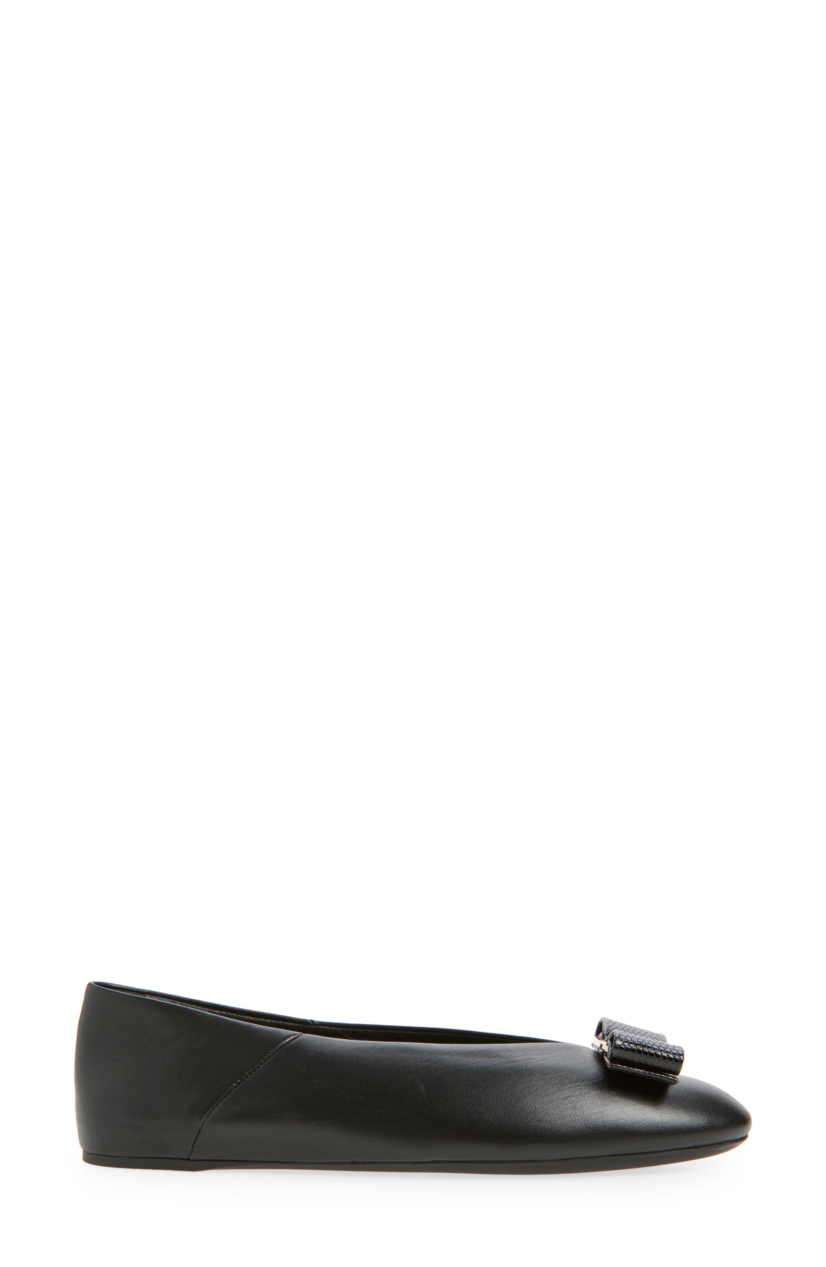 FERRAGAMO Vanna Bow Ballet Flat, Alternate, color, Nero