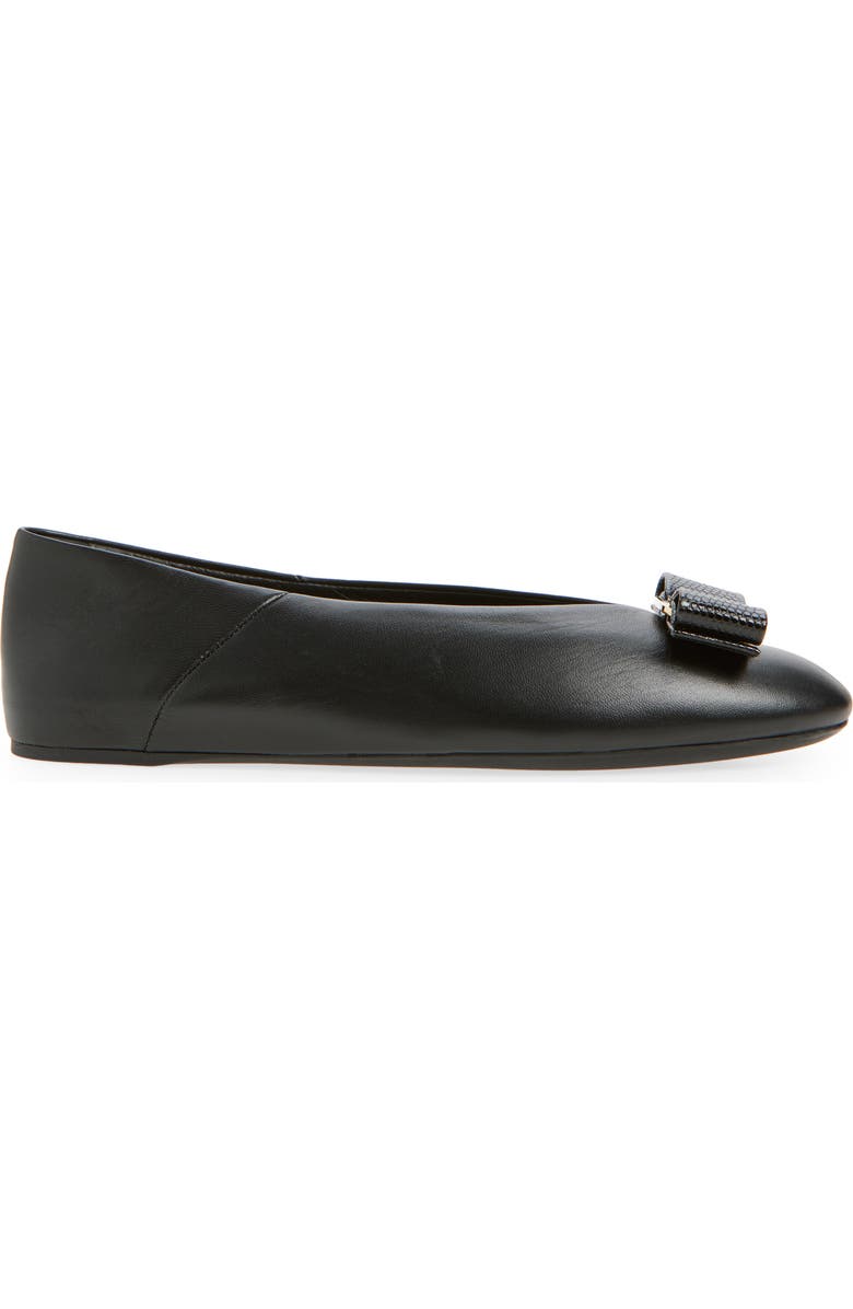 FERRAGAMO Vanna Bow Ballet Flat, Alternate, color, Nero
