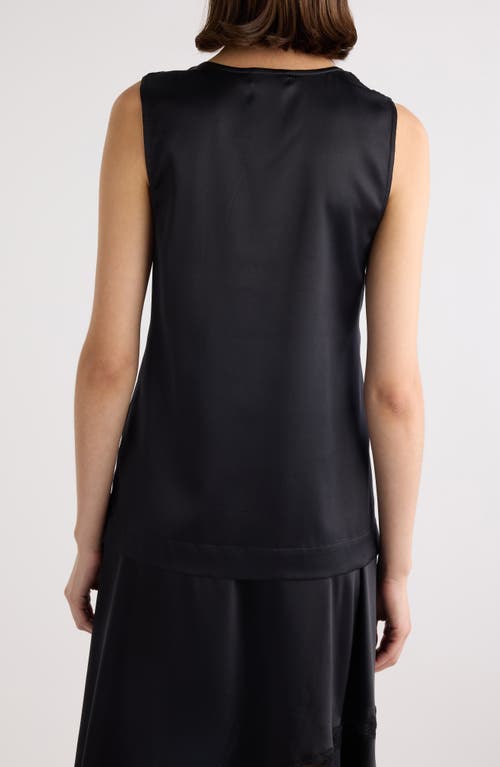 Dries Van Noten Twist Detail Stretch Silk Top In Black