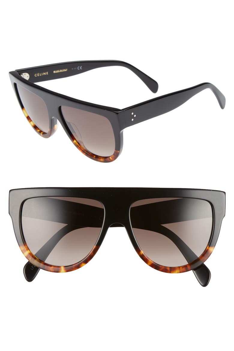 Flat Top Sunglasses, Main, color, BLACK/ HAVANA/ SMOKE