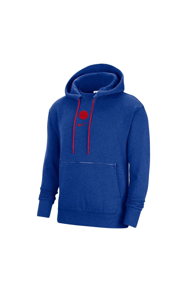 Men's Nike Heather Royal Philadelphia 76ers Courtside Versus Flight Pullover Hoodie, Alternate, color, Heather Royal