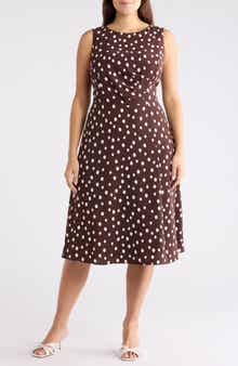 Connected Apparel Pleated A-Line Dress