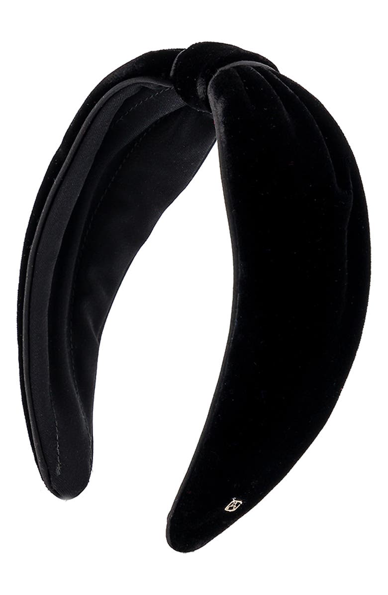 Alexandre de Paris Bow Velvet Headband, Main, color, 